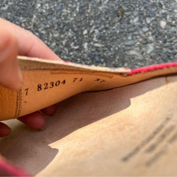 Think! Red Mules Comfortable Tanned Leather Comfort Sandals Sz 7 - Picture 8 of 8